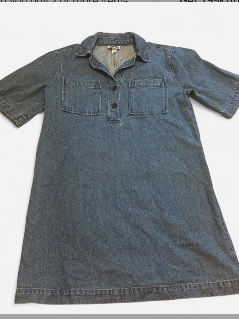 Blue Denim Polo Dress